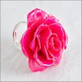Adjustable Rose Blossom Ring in Fuchsia