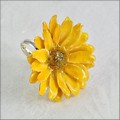 Adjustable Daisy Ring in Root Beer
