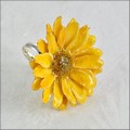 Adjustable Daisy Ring in Root Beer