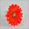 Adjustable Daisy Ring in Red