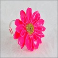 Adjustable Daisy Ring in Hot Pink