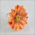 Adjustable Daisy Ring in Brown