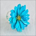 Adjustable Daisy Ring in Teal Green