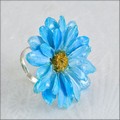 Adjustable Daisy Ring in Blue