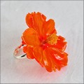 Adjustable Cosmos Ring in Orange