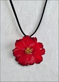 Cosmos Pendant in Red w/Leather Cord
