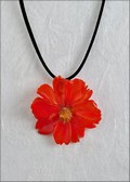 Cosmos Pendant in Orange w/Leather Cord