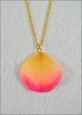 Rose Petal Pendant - Cream Pink w/Gold Chain