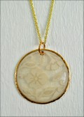 Capiz Shell in Floral Design Pendant - White