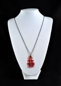 Iridescent Oak Leaf Pendant w/30" Copper Chain