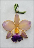 Cattleya Orchid Ornament in White Purple