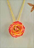 Rose Blossom Pendant in White Pink