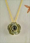 Rose Blossom Pendant in Black Veins