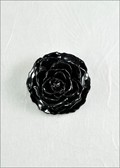 Medium Open Rose Blossom Pin in Black