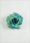 Medium Open Rose Blossom Pin in Blue