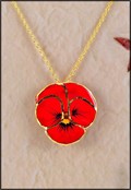 Pansy Pendant Red