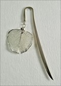 Polished Silver Bookmark w/Silver Eucalyptus Leaf