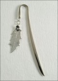 Polished Silver Bookmark w/Silver Pointed Oak Leaf