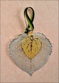 Silver Aspen w/Gold Aspen Leaf Double Ornament