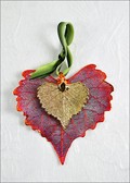Iridescent Cottonwood w/Gold Cottonwood Leaf Double Ornament