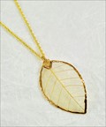 Gold Rubber Leaf Necklace in Natural Color