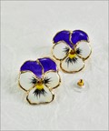 Viola Earrings, White with Lavender on Top
