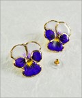 Viola Earrings, Lavender with White Top