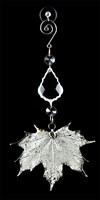 Real Sugar Maple Leaf Suncatcher in Silver