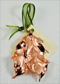 Double Holly Ornament - Rose Gold