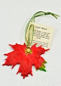 Sugar Maple Leaf Ornament in Deep Red